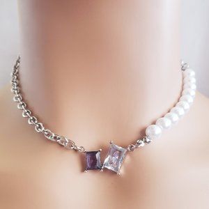 Paris Silver Pearl Necklace